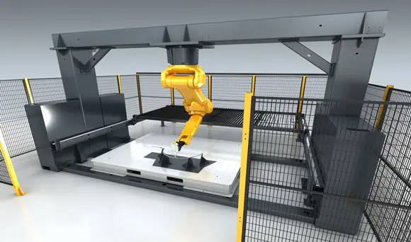 Machine de découpe laser 3D robot laser doré
