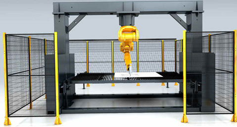 Application de la machine de découpe laser robot 3D