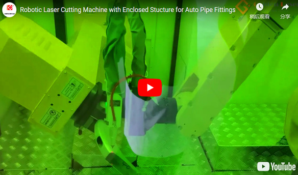 Machine de découpe laser robotique avec stucture fermée pour raccords de tuyauterie automatiques
